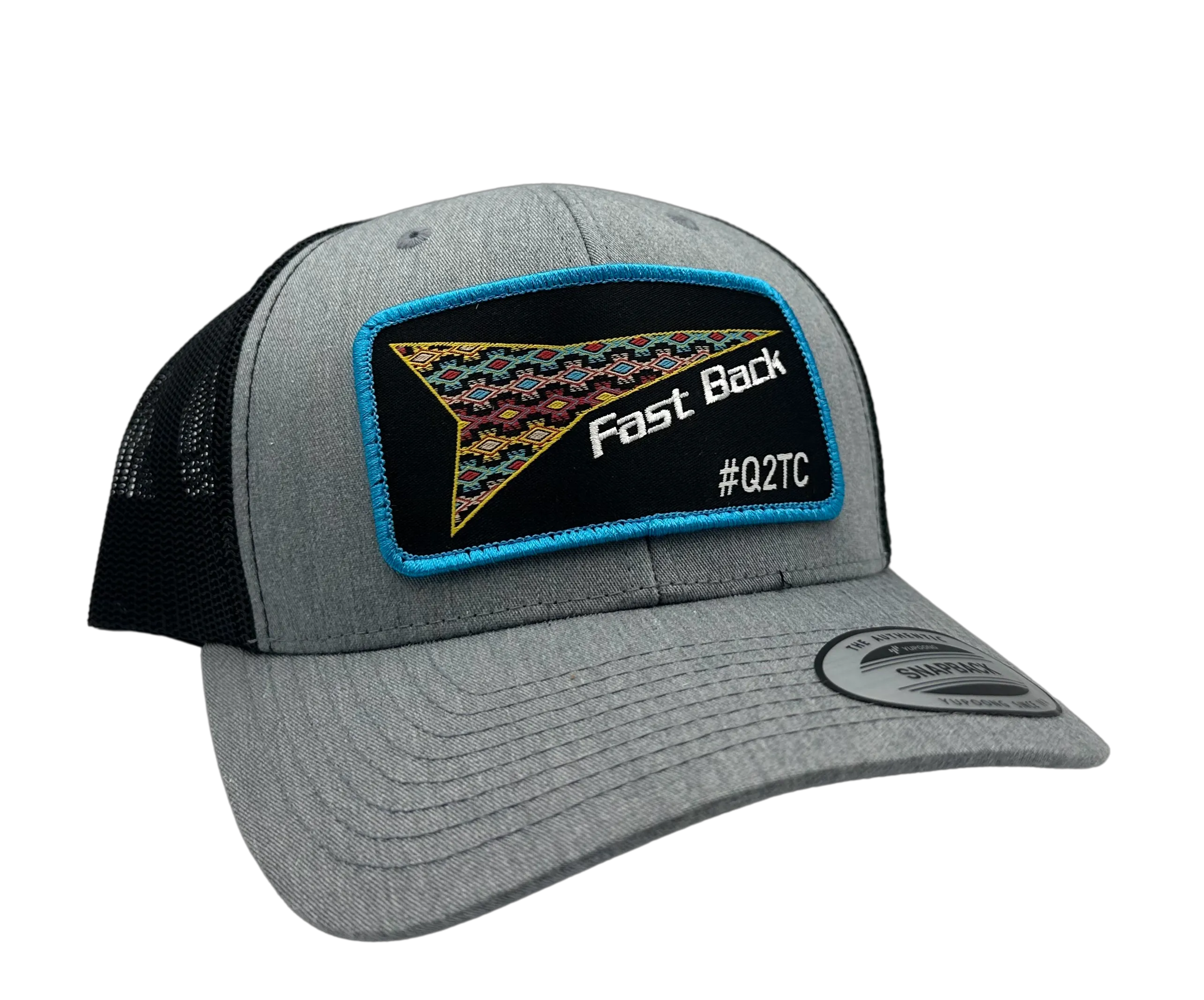 Red Dirt Hat Co - X Fast Back Ropes - Aztec Grey/Blk 6 Panel Snapback