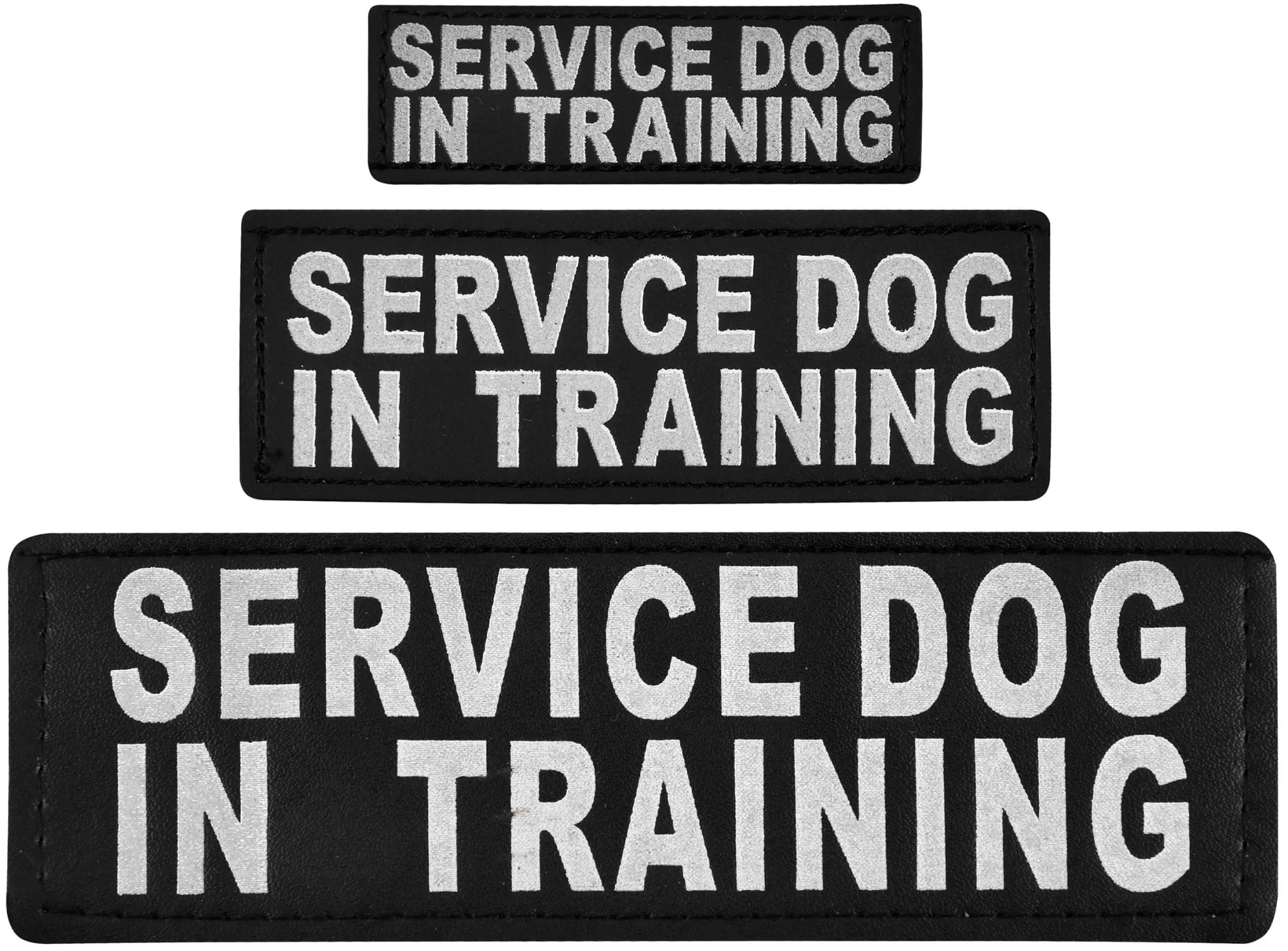 Reflective "Service Dog In Training" Patches, set of 2