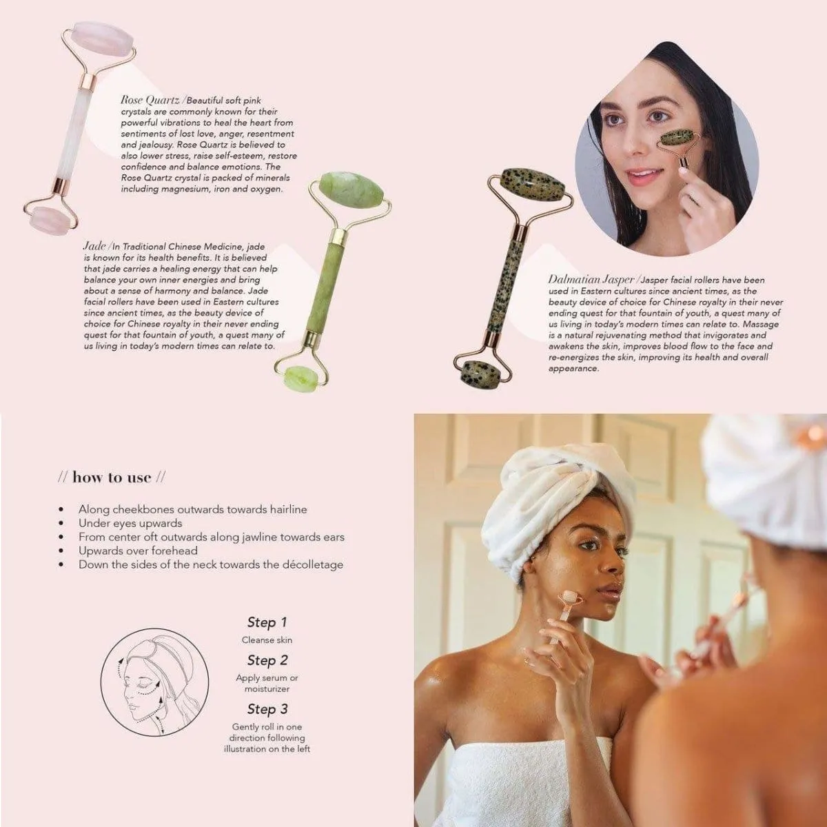 Rose Quartz Facial Roller