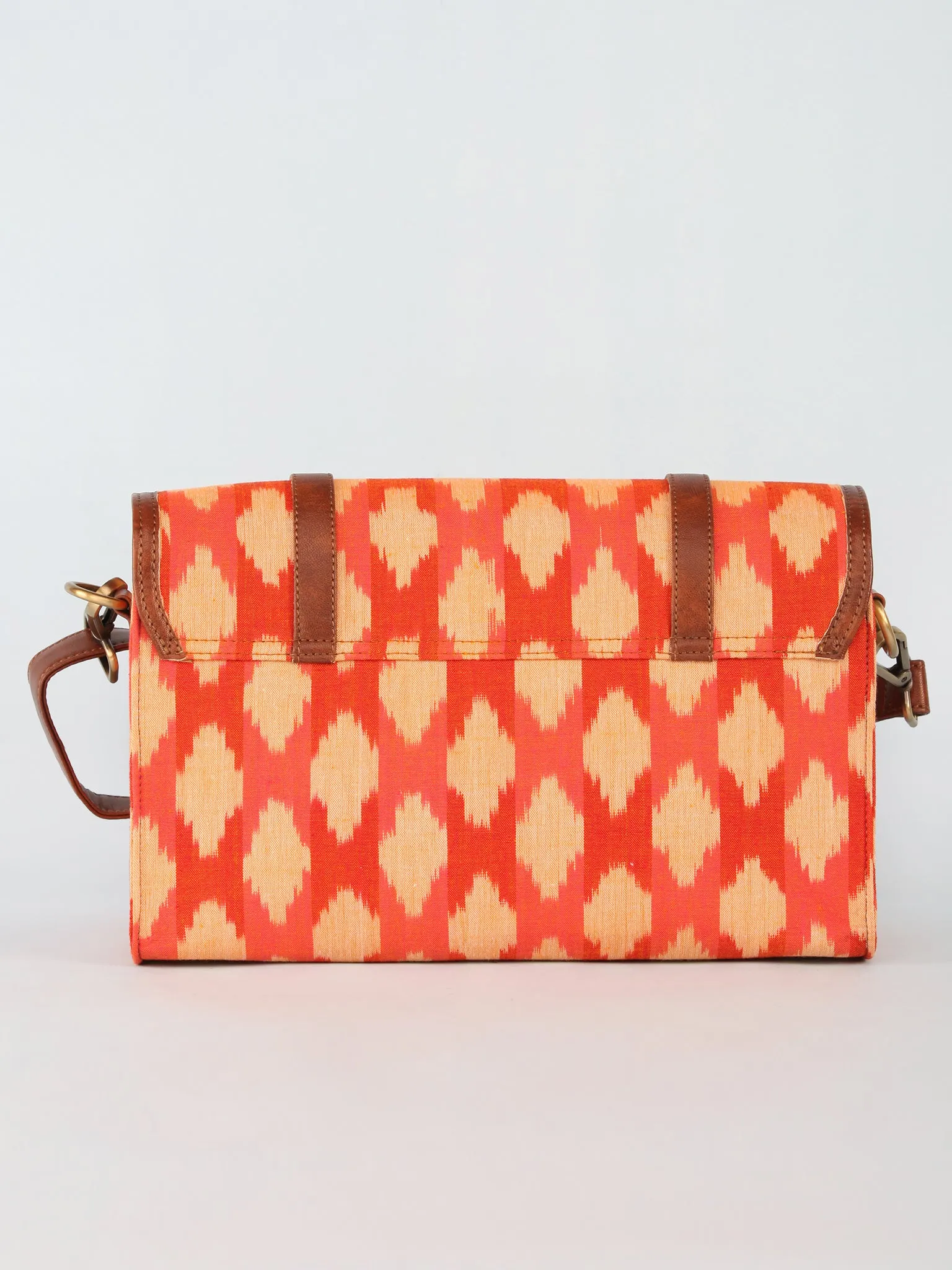 Rust beige Hand Block Printed Sling Bag - B01002