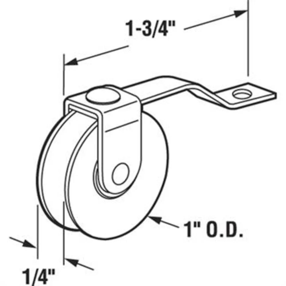 Sliding Screen Door 1" Nylon Ball Bearing Spring Tension Roller for Metal Industry Screen Doors