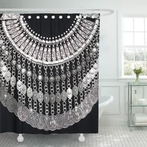 SUTTOM Sparkle Bling Bohemian Silver Tassel Glam Glamorous Jewels Diamonds Shower Curtain 60x72 inch