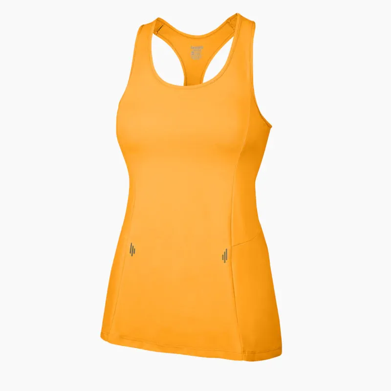 ZAAZEE Alana Racer-back Fitness Vest-Brazen Orange